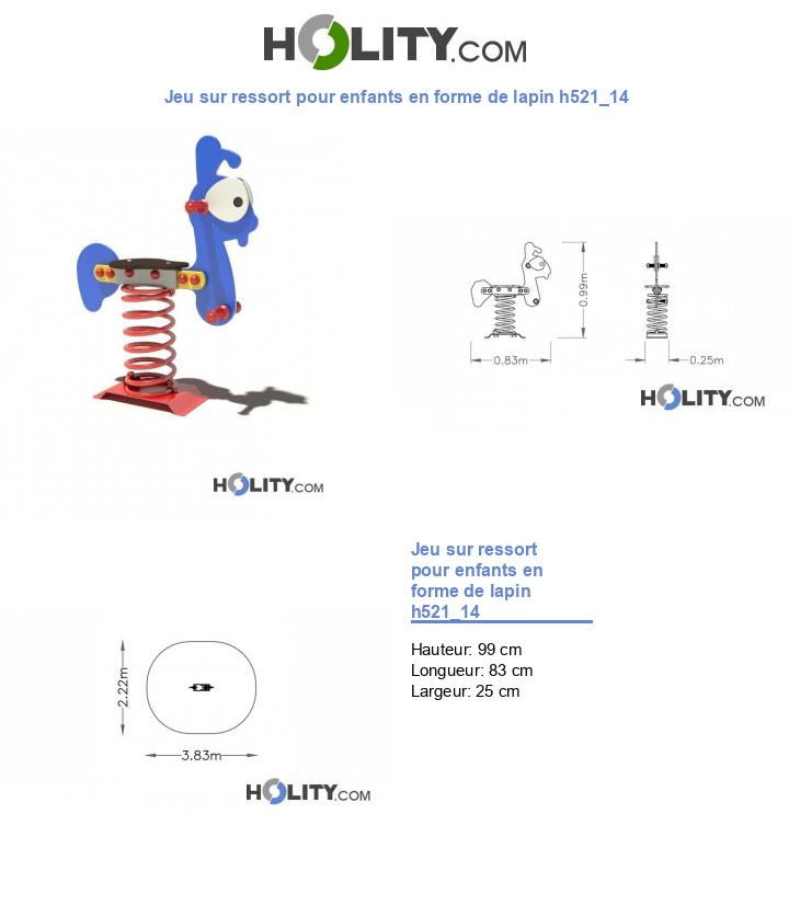 Jeu sur ressort pour enfants en forme de lapin h521_14