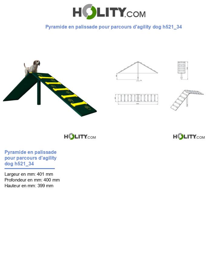 Pyramide en palissade pour parcours d'agility dog h521_34