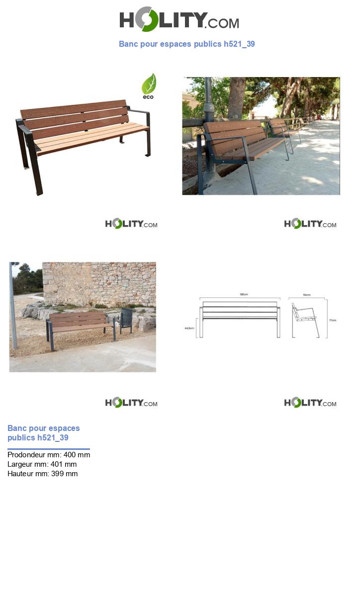 Banc pour espaces publics h521_39