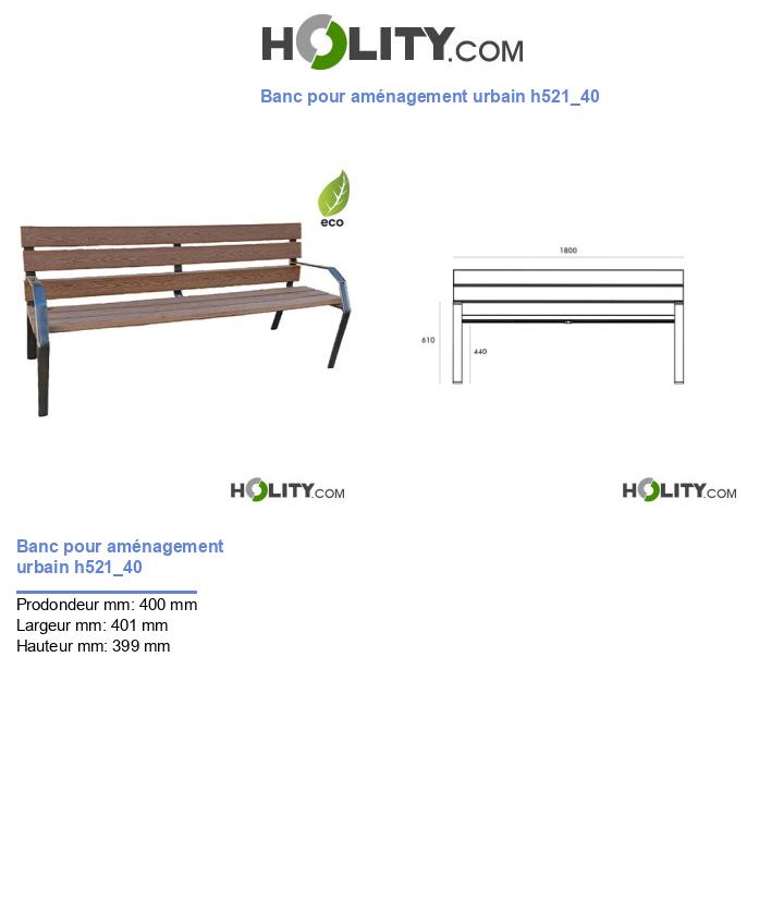 Banc pour aménagement urbain h521_40