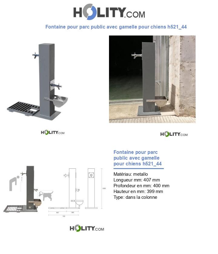 Fontaine pour parc public avec gamelle pour chiens h521_44