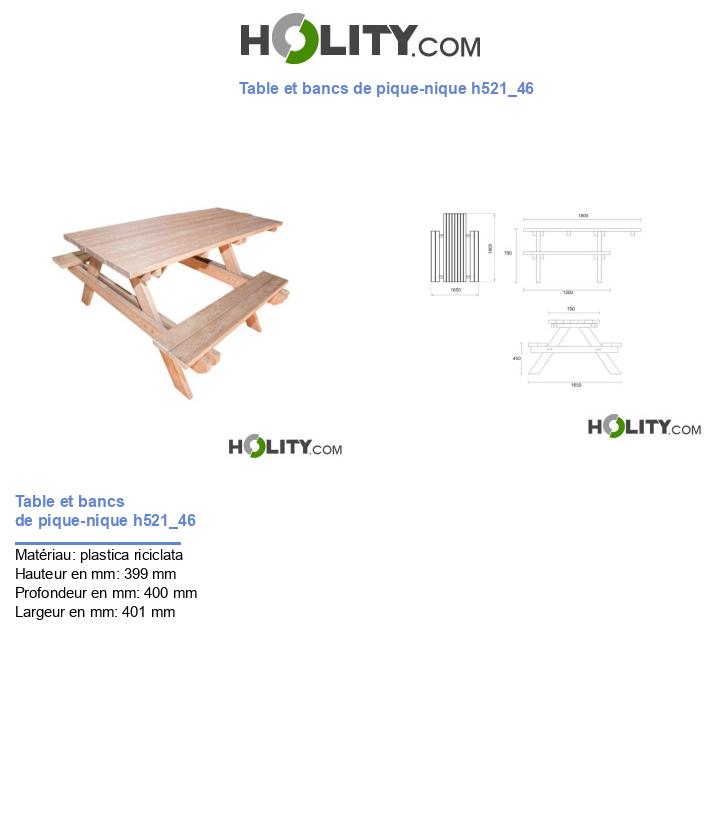Table et bancs de pique-nique h521_46