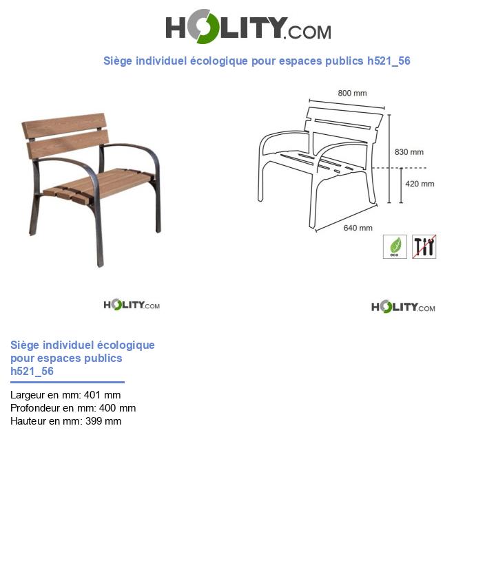 Siège individuel écologique pour espaces publics h521_56