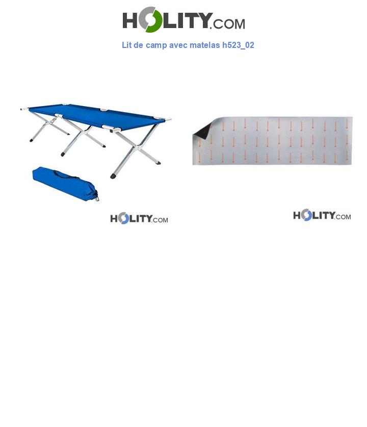 Lit de camp avec matelas h523_02