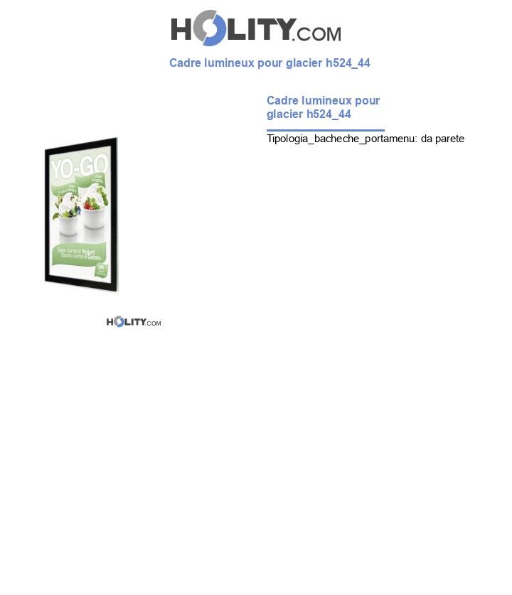 Cadre lumineux pour glacier h524_44