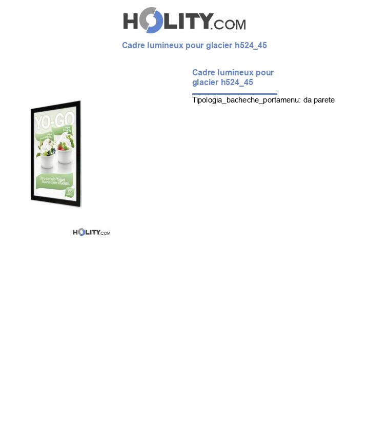 Cadre lumineux pour glacier h524_45