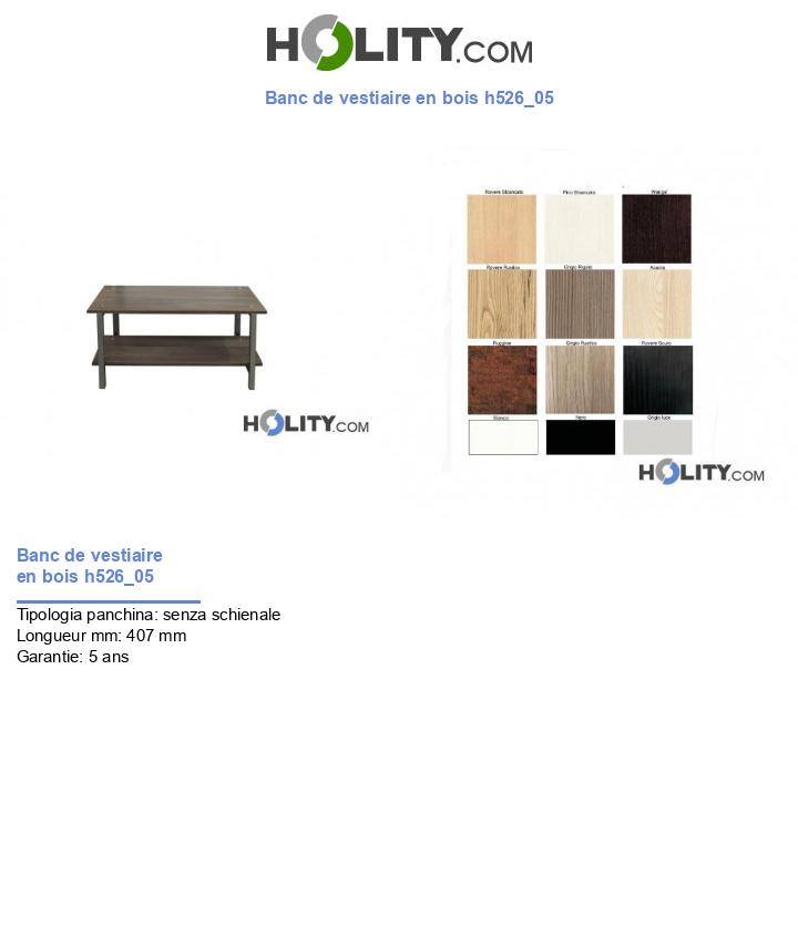 Banc de vestiaire en bois h526_05