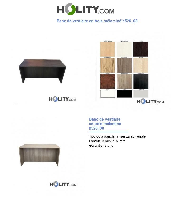 Banc de vestiaire en bois mélaminé h526_08
