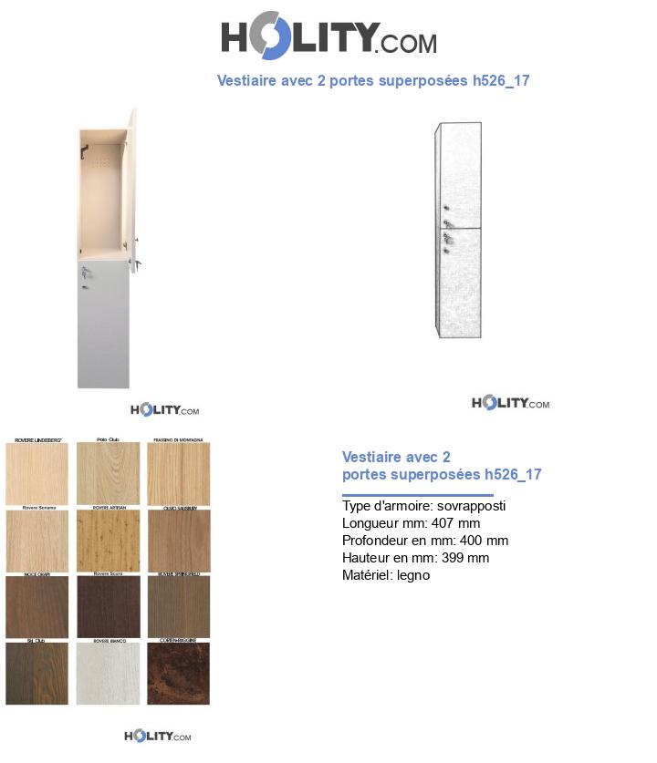 Vestiaire avec 2 portes superposées h526_17