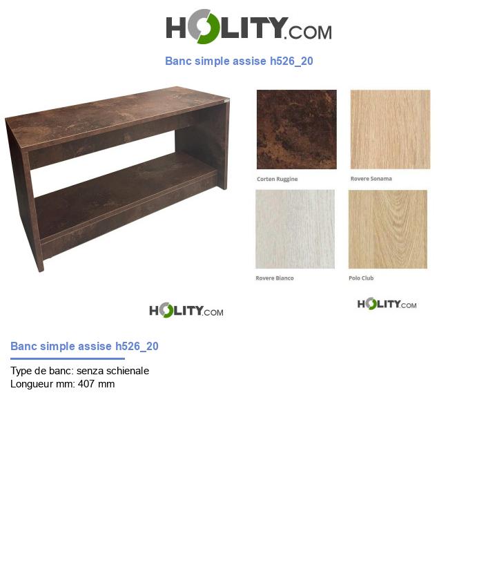 Banc simple assise h526_20