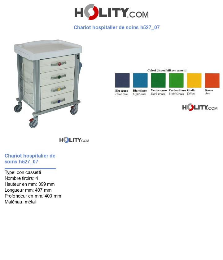 Chariot hospitalier de soins h527_07