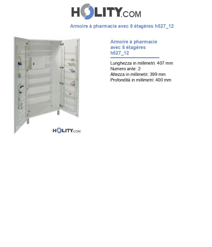 Armoire à pharmacie avec 8 étagères h527_12