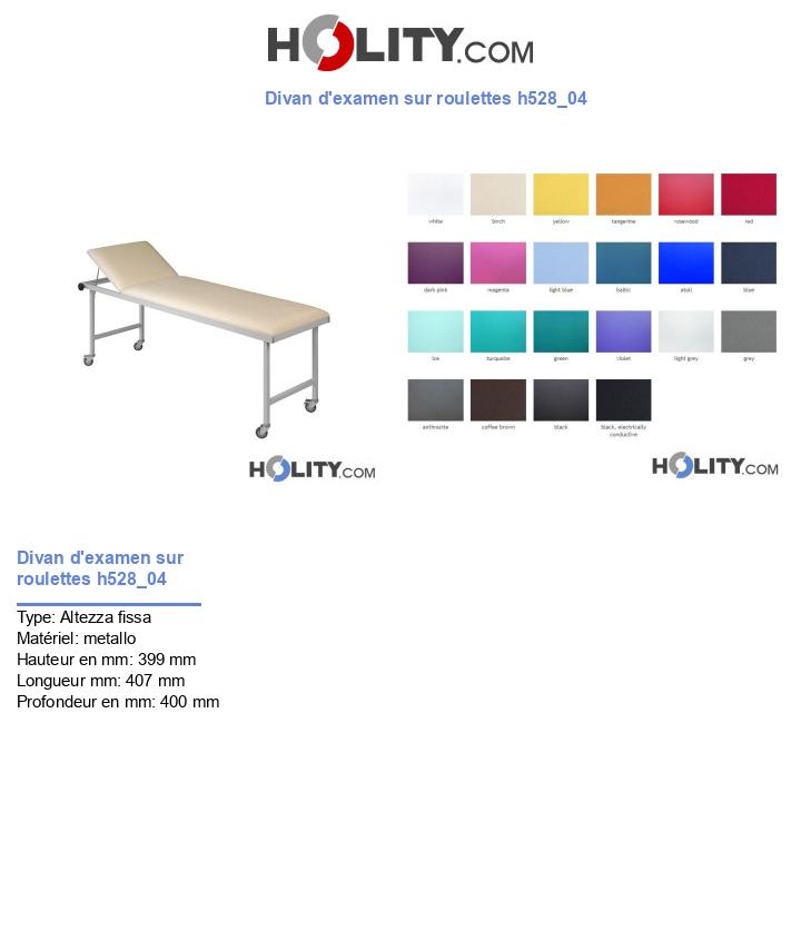 Divan d'examen sur roulettes h528_04