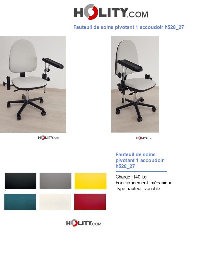 Fauteuil de soins pivotant 1 accoudoir h528_27