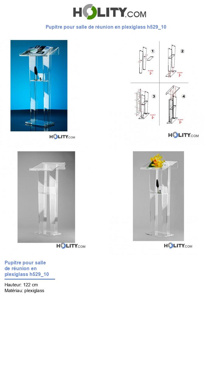 Pupitre pour salle de réunion en plexiglass h529_10