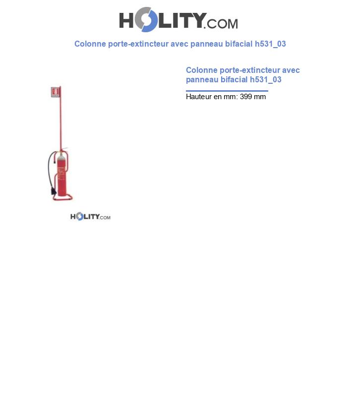 Colonne porte-extincteur avec panneau bifacial h531_03