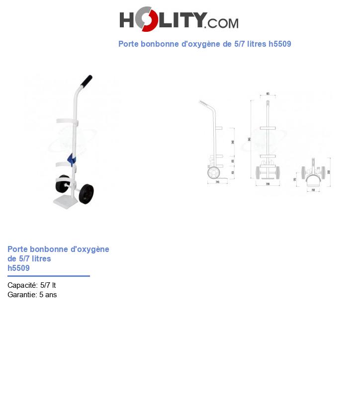 Porte bonbonne d'oxygène de 5/7 litres h5509