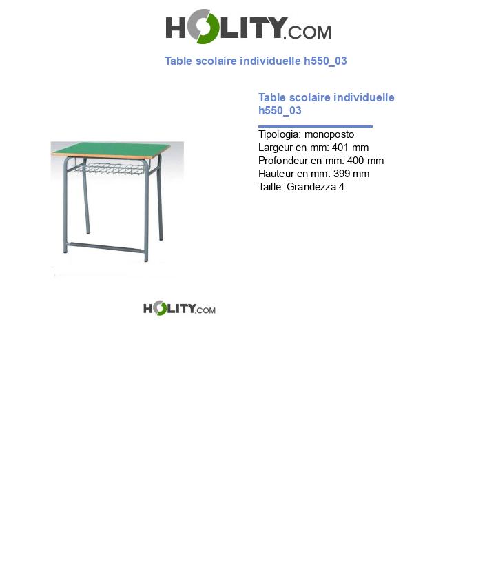 Table scolaire individuelle h550_03