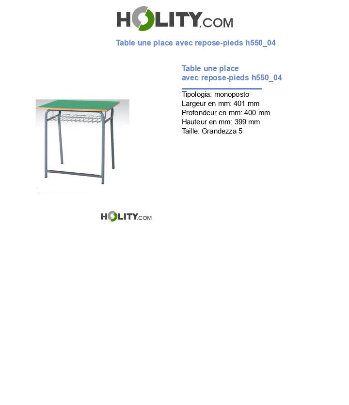 Table une place avec repose-pieds h550_04