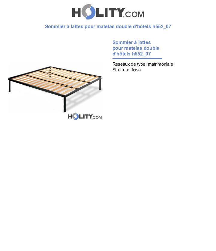 Sommier à lattes pour matelas double d'hôtels h552_07