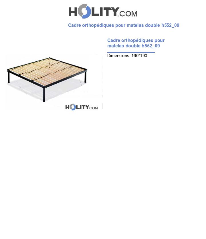 Cadre orthopédiques pour matelas double h552_09