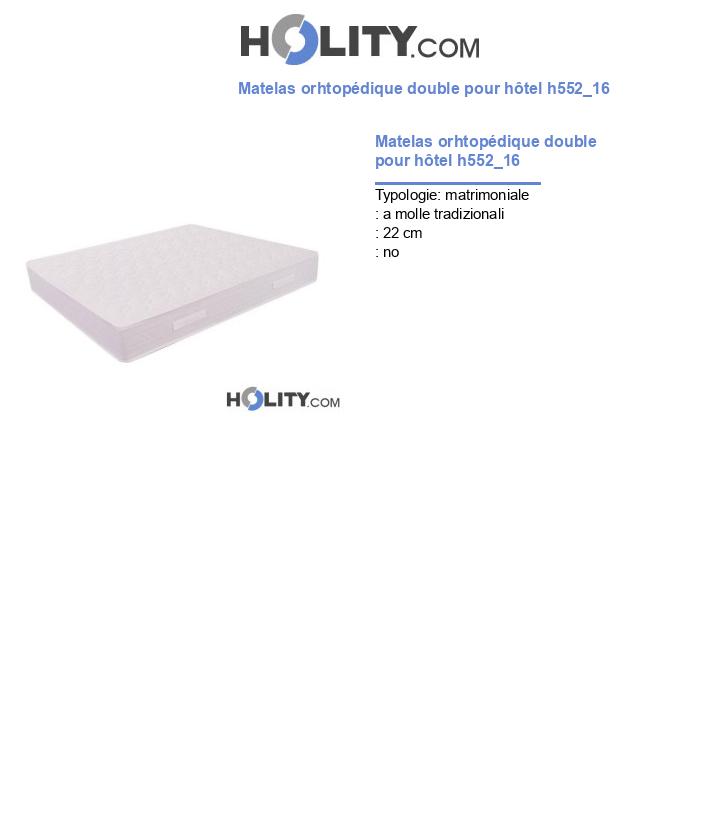 Matelas orhtopédique double pour hôtel h552_16