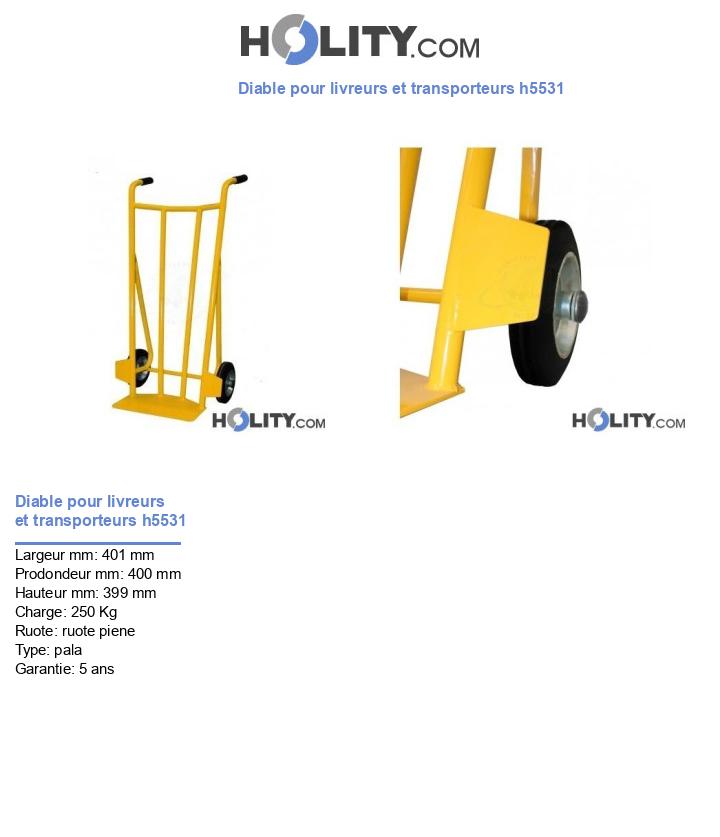 Diable pour livreurs et transporteurs h5531