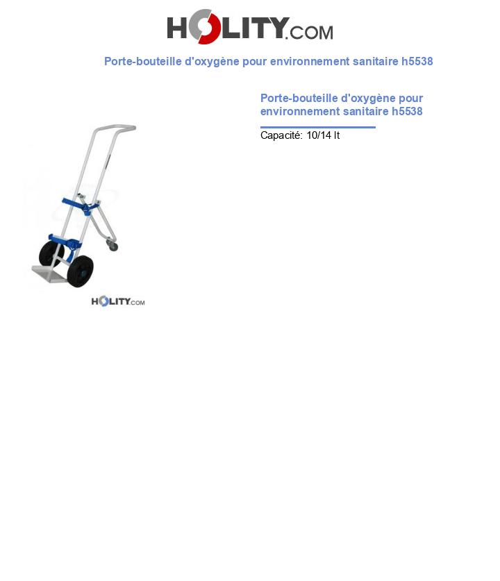 Porte-bouteille d'oxygène pour environnement sanitaire h5538