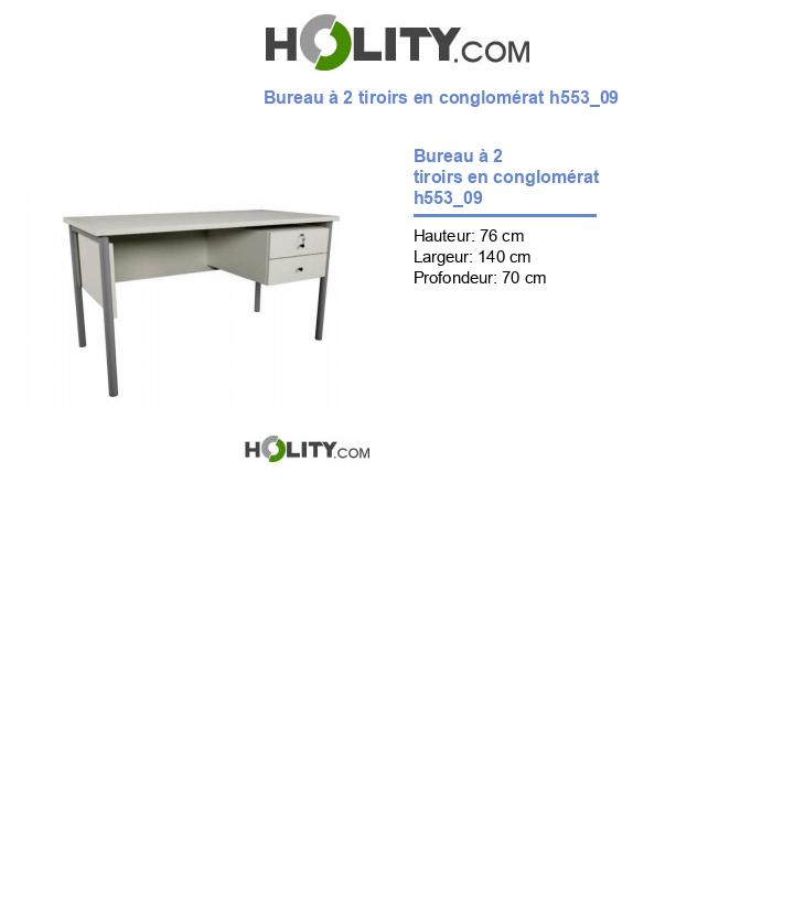 Bureau à 2 tiroirs en conglomérat h553_09