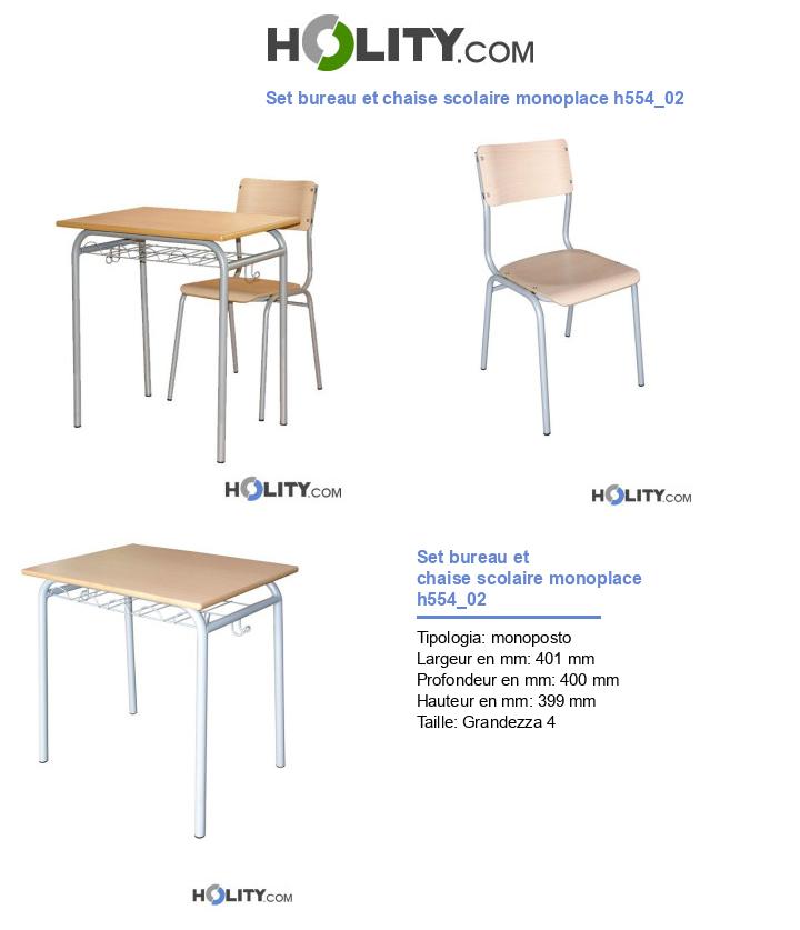 Set bureau et chaise scolaire monoplace h554_02