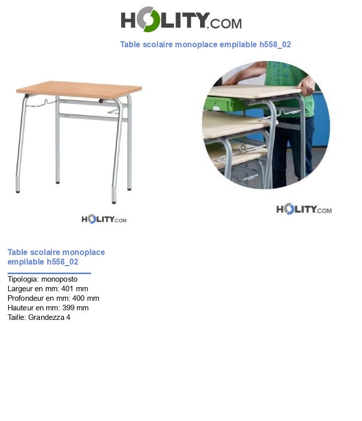 Table scolaire monoplace empilable h558_02