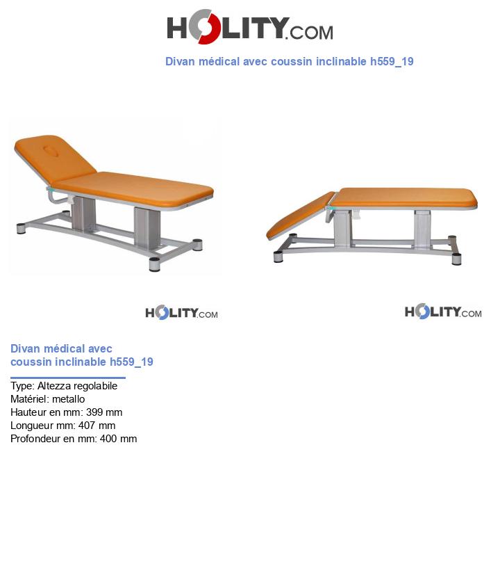 Divan médical avec coussin inclinable h559_19
