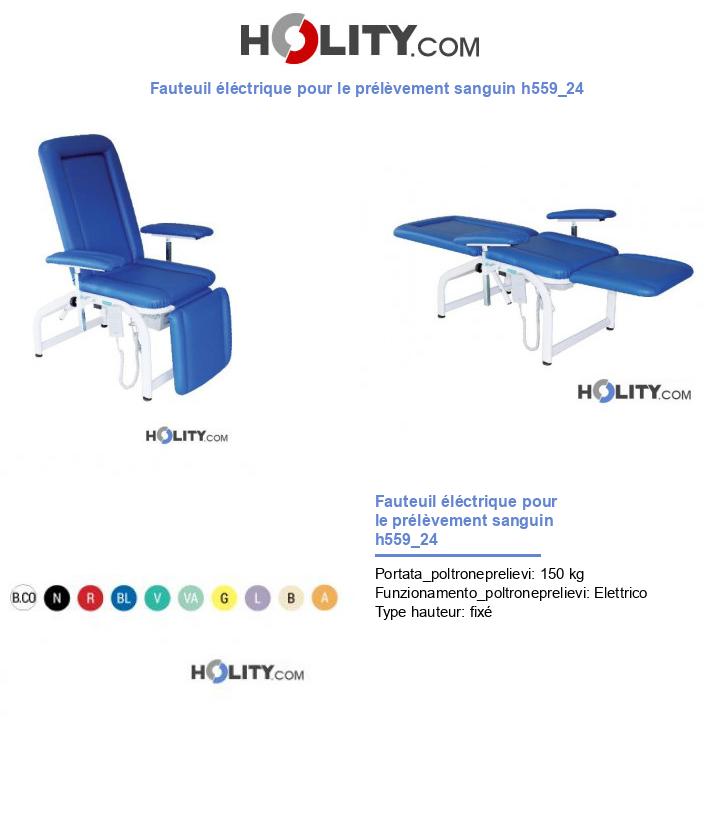 Fauteuil éléctrique pour le prélèvement sanguin h559_24