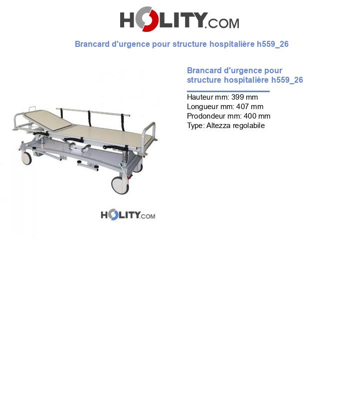 Brancard d'urgence pour structure hospitalière h559_26