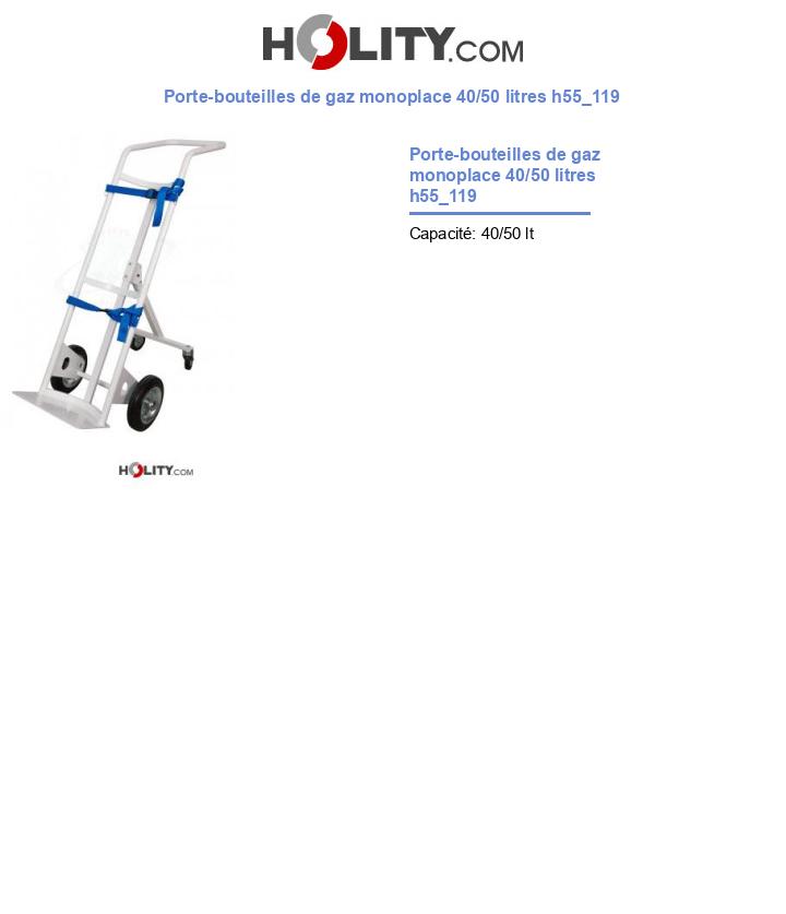 Porte-bouteilles de gaz monoplace 40/50 litres h55_119