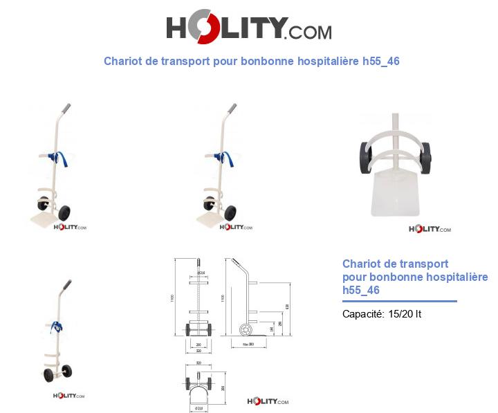 Chariot de transport pour bonbonne hospitalière h55_46