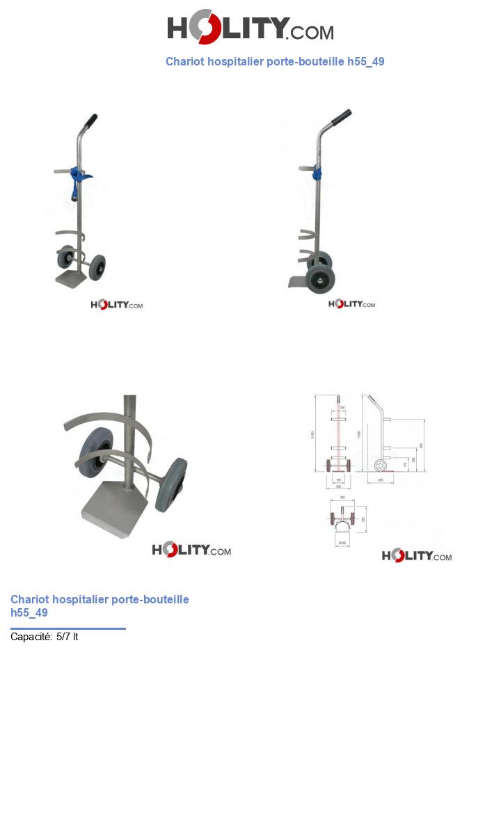 Chariot hospitalier porte-bouteille h55_49