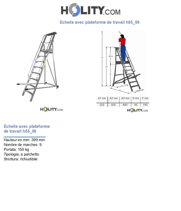 Échelle avec plateforme de travail h55_56