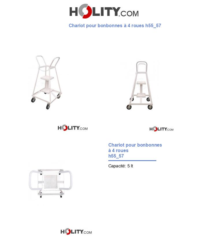 Chariot pour bonbonnes à 4 roues h55_57
