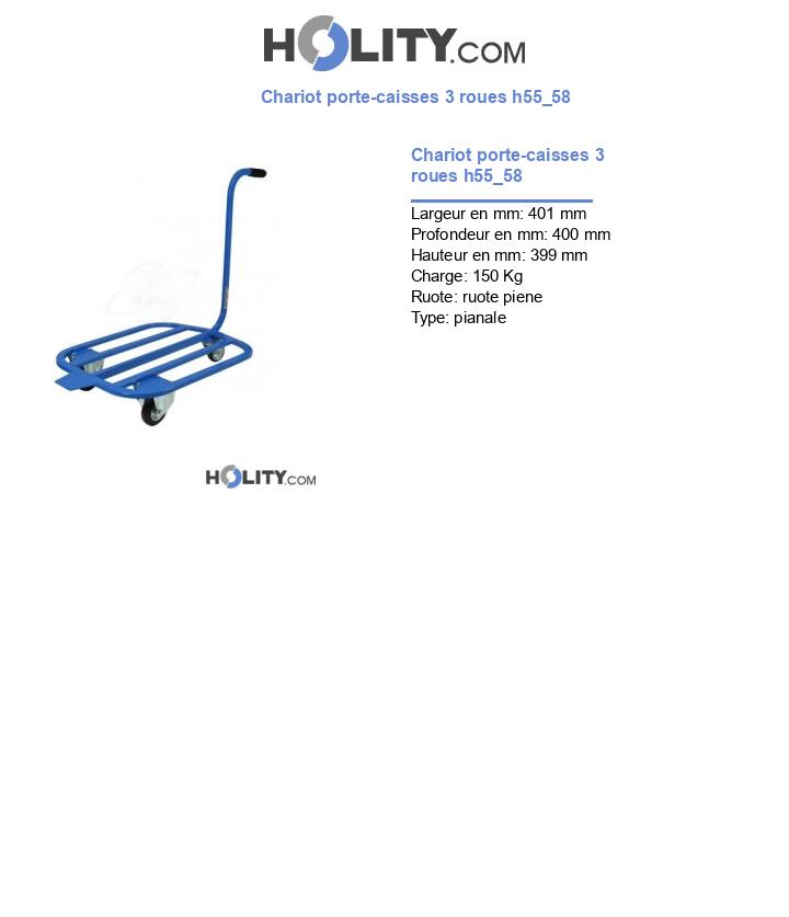 Chariot porte-caisses 3 roues h55_58