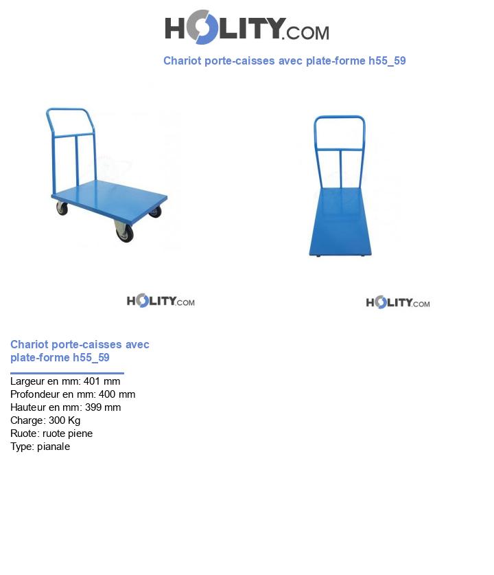 Chariot porte-caisses avec plate-forme h55_59