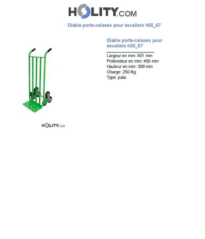 Diable porte-caisses pour escaliers h55_67