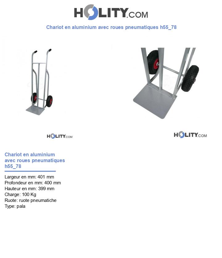 Chariot en aluminium avec roues pneumatiques h55_78