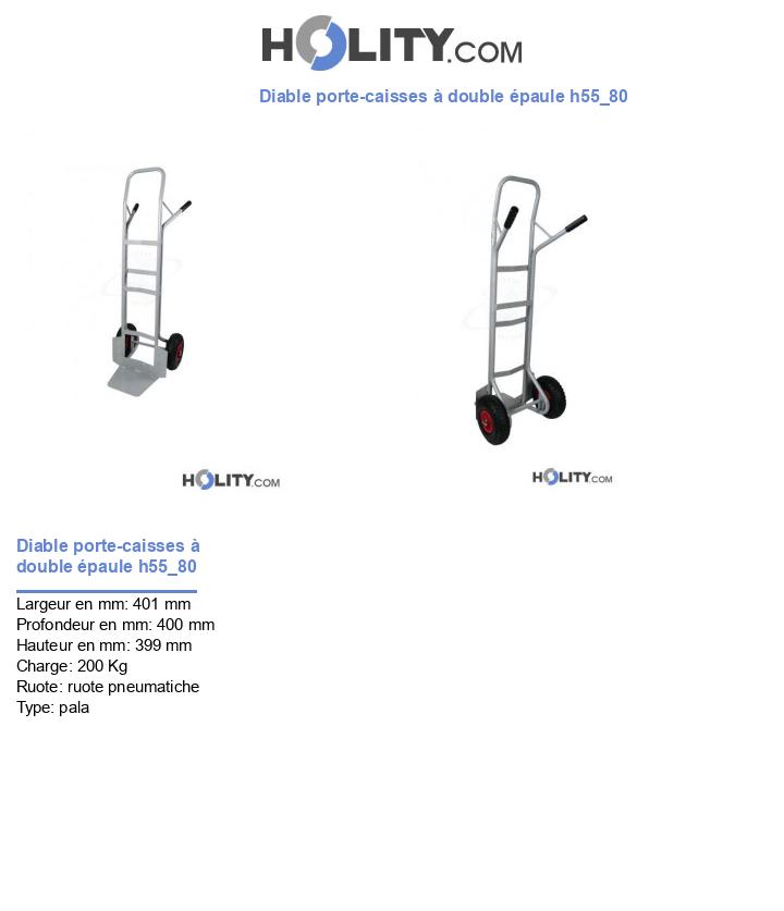 Diable porte-caisses à double épaule h55_80