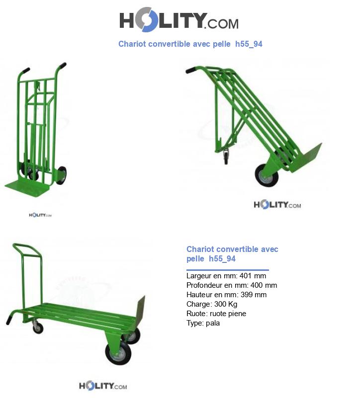 Chariot convertible avec pelle  h55_94