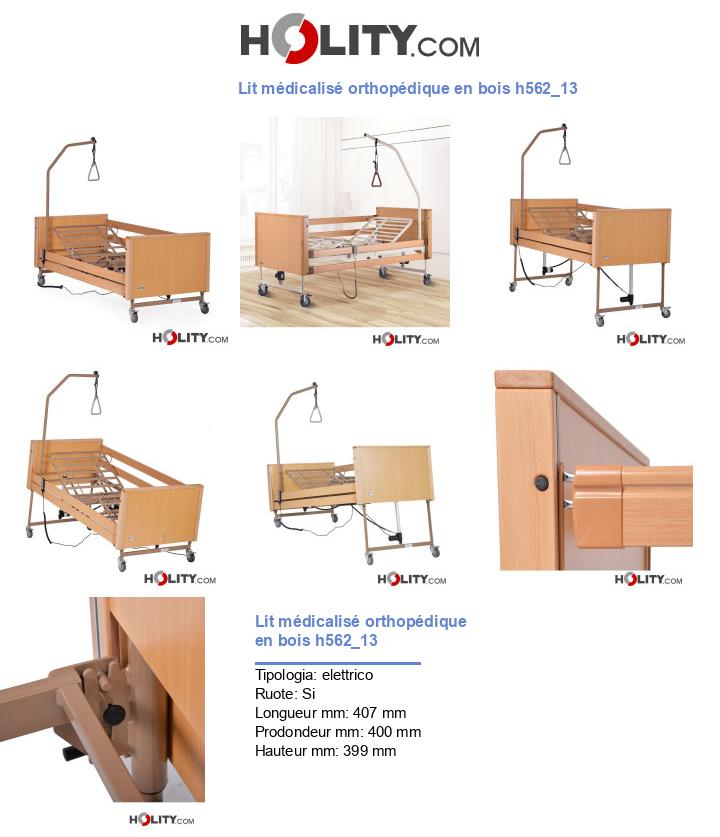 Lit médicalisé orthopédique en bois h562_13