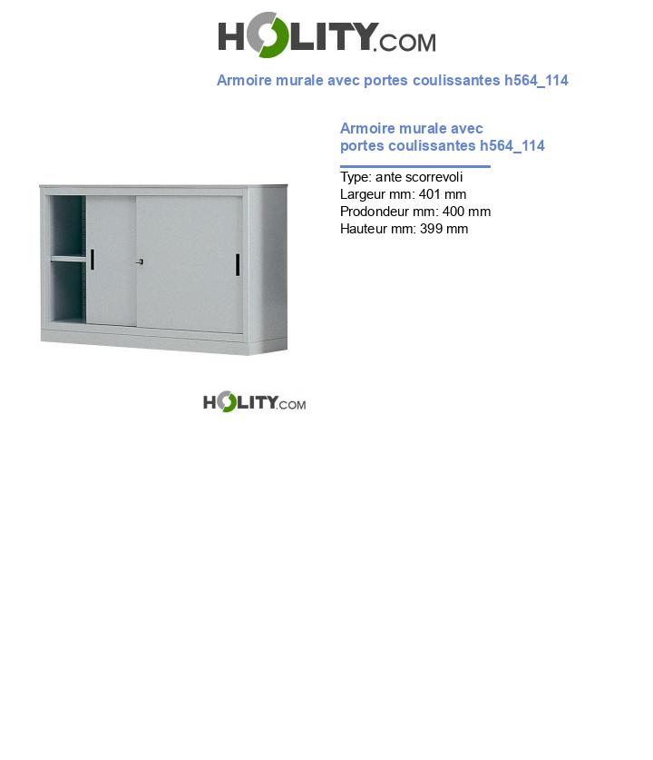 Armoire murale avec portes coulissantes h564_114