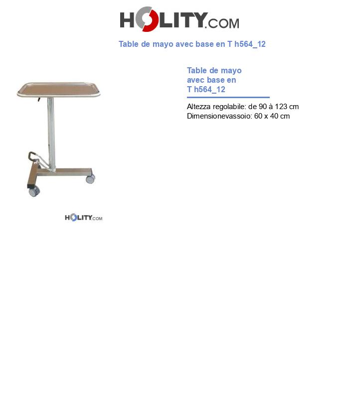 Table de mayo avec base en T h564_12
