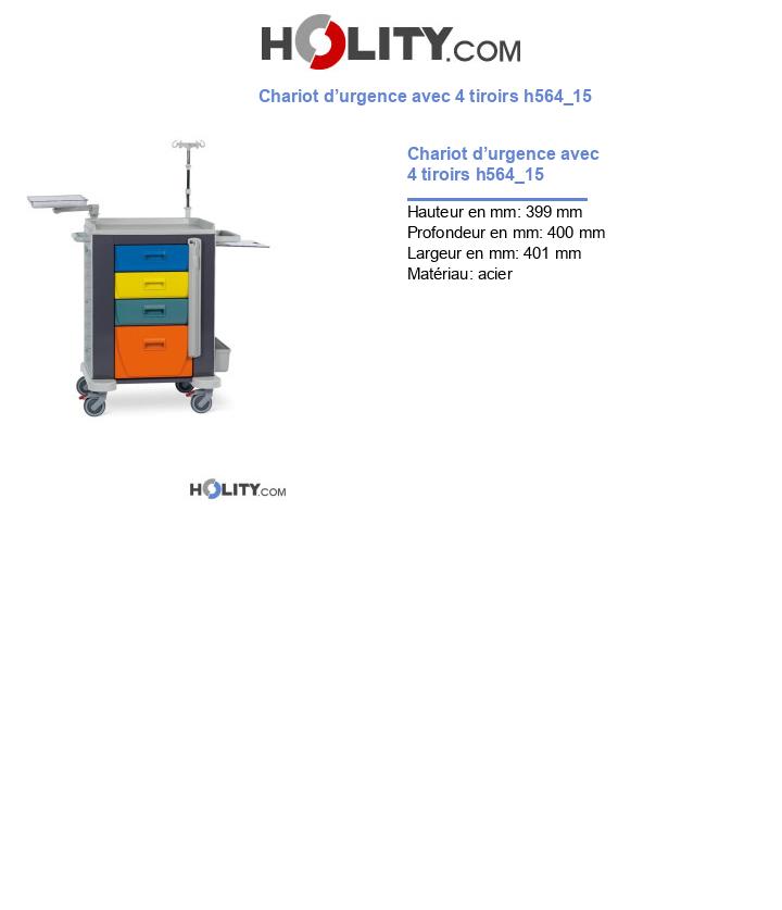 Chariot d’urgence avec 4 tiroirs h564_15