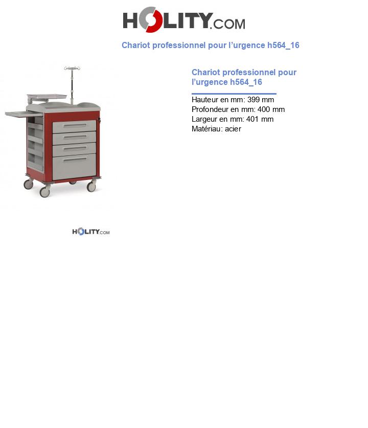 Chariot professionnel pour l’urgence h564_16